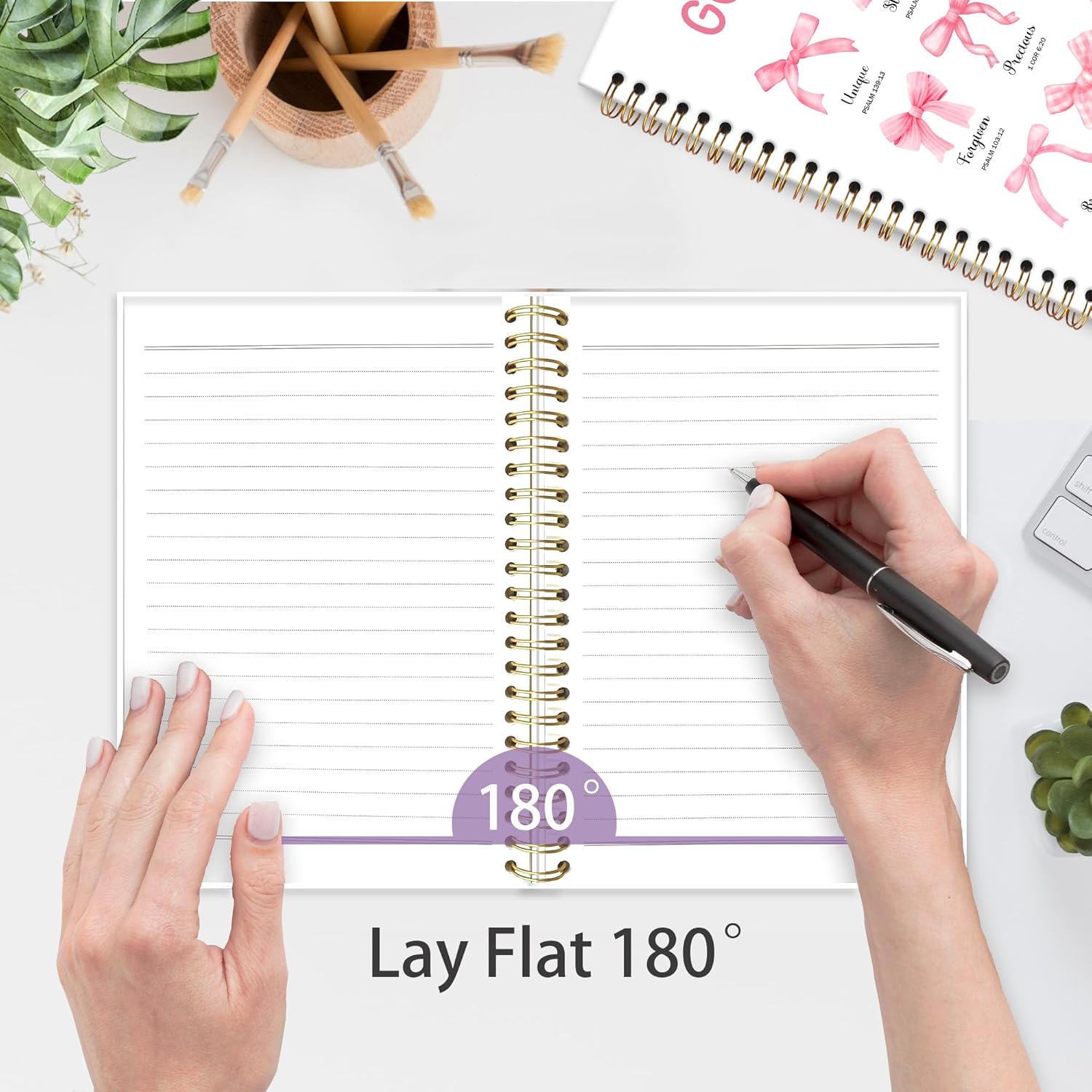 Coquette God Says You Are Journal Notebook, Inspirational Christian Spiral Notebook, Pink Bow Journal Notebooks for Women, Bible Prayer Office School Supplies Gifts, 5.5x8.3In - Image 4