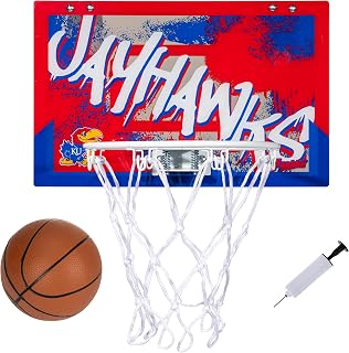 Franklin Sports NCAA Over The Door Basketball Hoop - Kids Indoor Basketball Hoop with Basketball - NCAA Fan Shop Mini Hoop for Bedroom + Office - Over The Door Mini Hoop