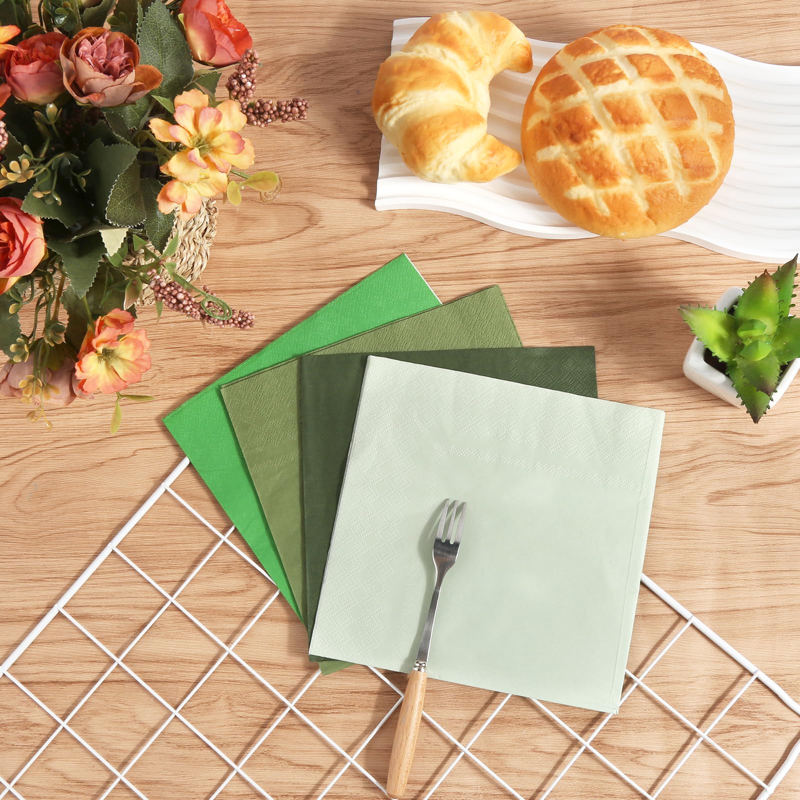 Piatti per feste verde salvia, 8 pezzi - Piatti di carta usa e getta, piatti per compleanni, piatti per matrimoni, piatti di carta per la cena, stoviglie per feste di compleanno per