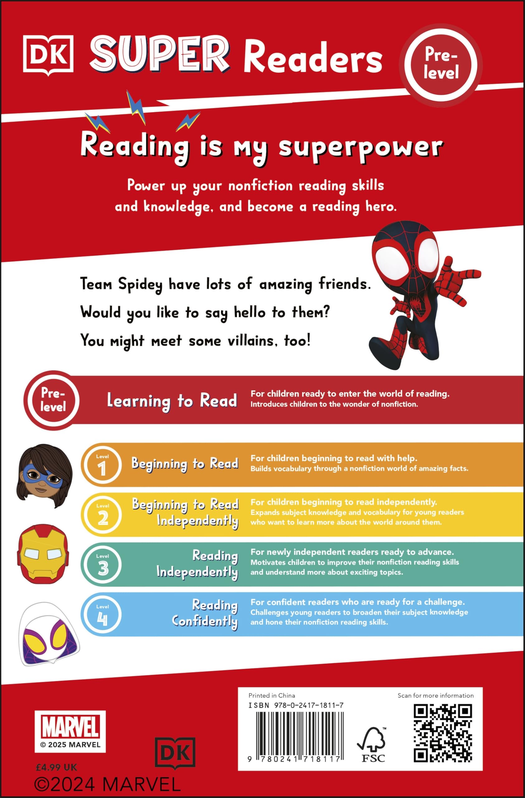 DK Super Readers Pre-Level Marvel Spidey and His Amazing Friends Go Team Spidey!
