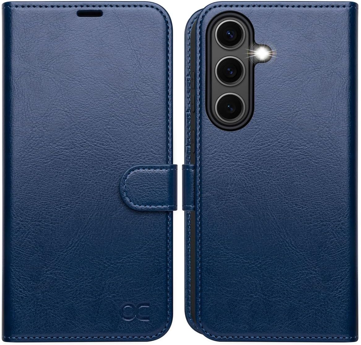 OCASE Compatible with Galaxy S25 Wallet Case, PU Leather Flip Folio Case with Card Holders RFID Blocking Kickstand [Shockproof TPU Inner Shell] Protective Phone Cover 6.2 Inch 2025, Blue - Amazon product rated Grade A