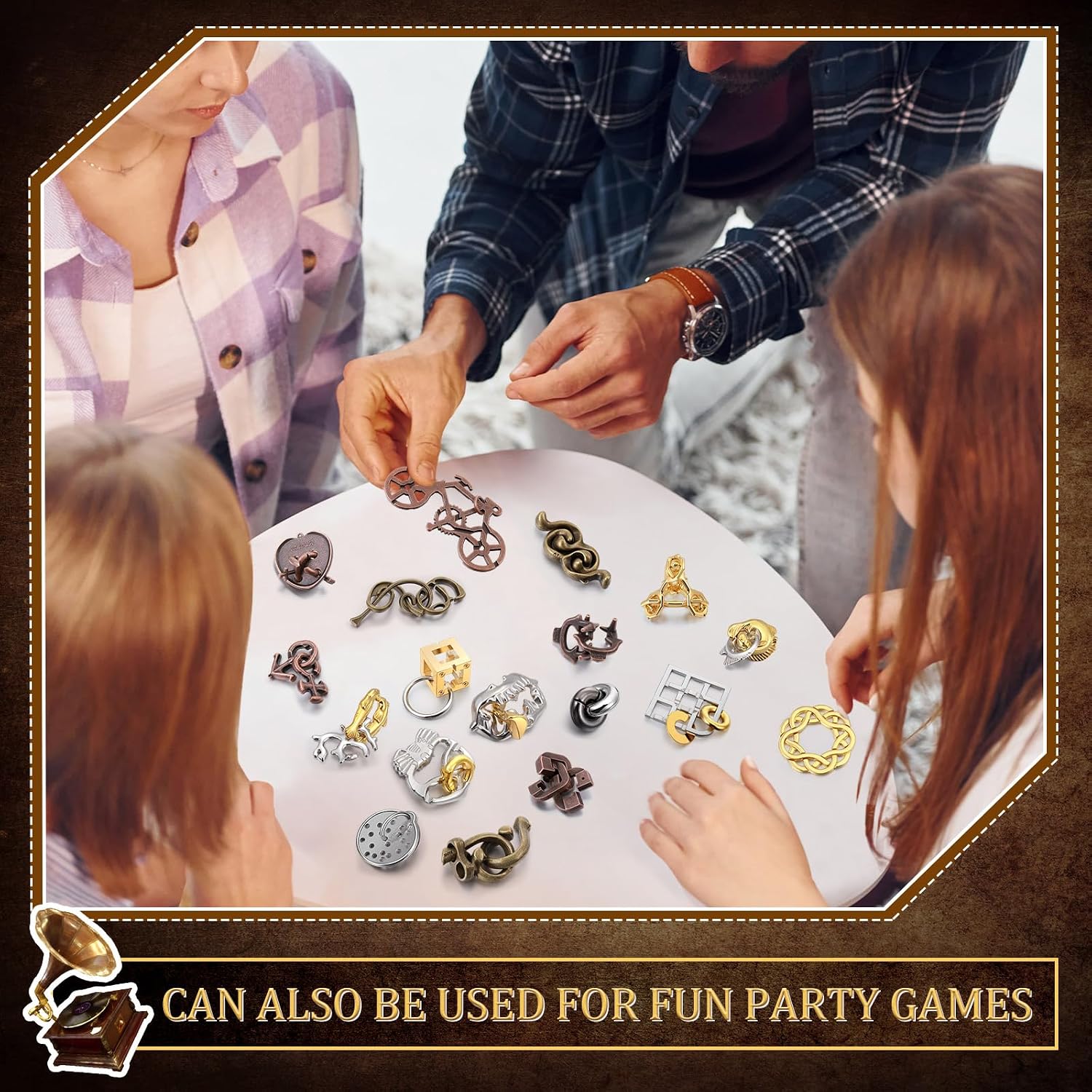 48 Pcs Metal Brain Teaser Puzzles Set for Adults,Classics Style