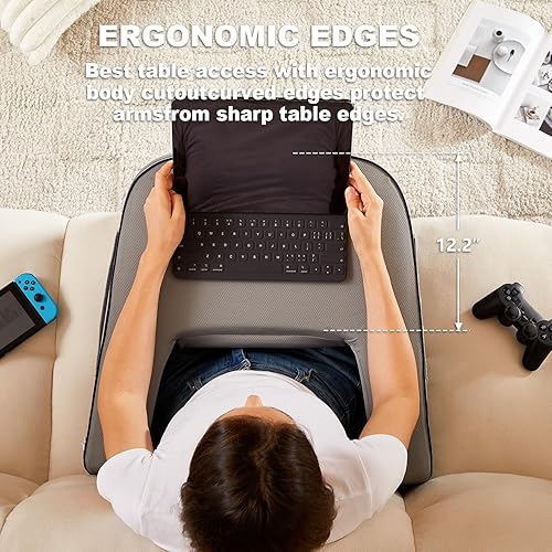 Miniatura 10 de Almohada de escritorio suave para adulto, almohada de lectura extra grande con bolsillo, almohada para reposabrazos, almohadas de espuma