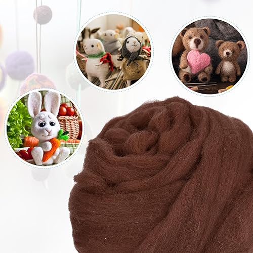 Miniatura 72 de uxcell Lana de fieltro con aguja, hilo de lana de fibra natural de 3.5 onzas para fieltro húmedo, manualidades, materiales de bricolaje (azul cielo)