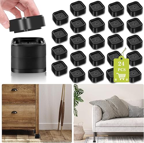 Miniatura 93 de 4 Pack Furniture Risers 1 Inch, Adjustable Bed Risers Heavy Duty for Table Desk Couch Chair Sofa Cabinet Bed Legs Dorm, Square Stackable Bed Raisers