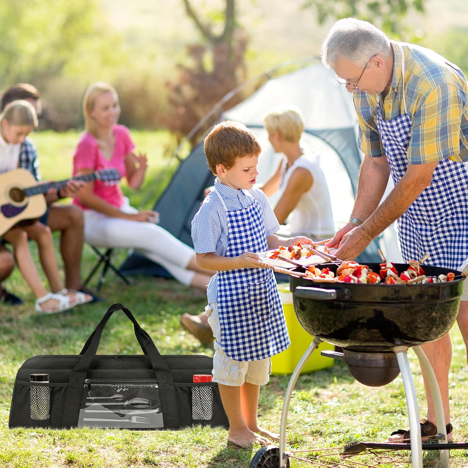 Boczif Grill Utensil Storage Bag, Camping BBQ Tool Storage Organized Bags