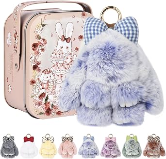Bunny Keychain with Tin Box, Cute Keychain Gift, Soft Bunny Keychain Accessories for Women
