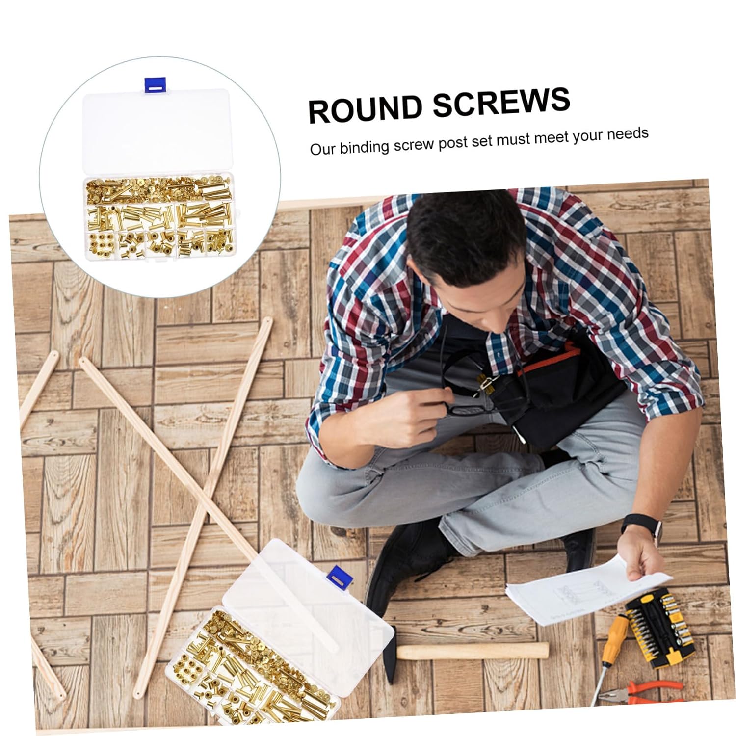 GLEAVI 1set Binding Screw Post Assortment Kit for DIY Bookbinding and Craft Projects Includes Screws to Resistant Fasteners for Scrapbooking and Photo Albums