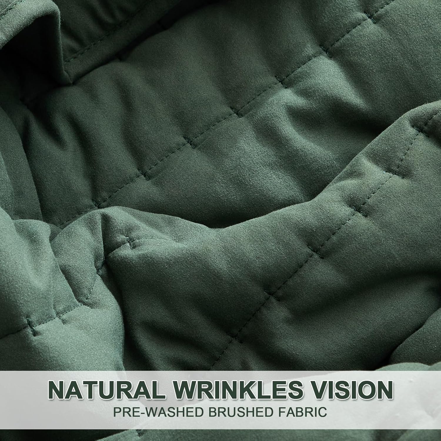 Green Twin Size Quilt Bedding Set, Reversible Lightweight Bed Spreads Oversized Twin Quilted Bedspread for All Seasons, Soft Washable, 2 Pieces, 1 Quilt (68x90 in) & 1 Pillow Sham (20x26 in)