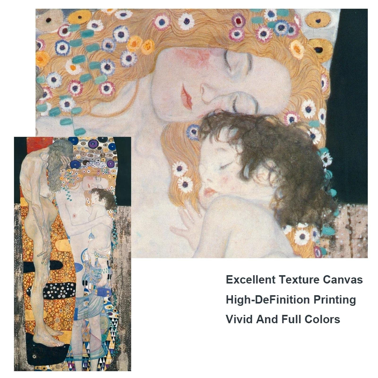 Amazon.co.jp: グスタフクリムトによる女性の3つの時代1905年壁に描か