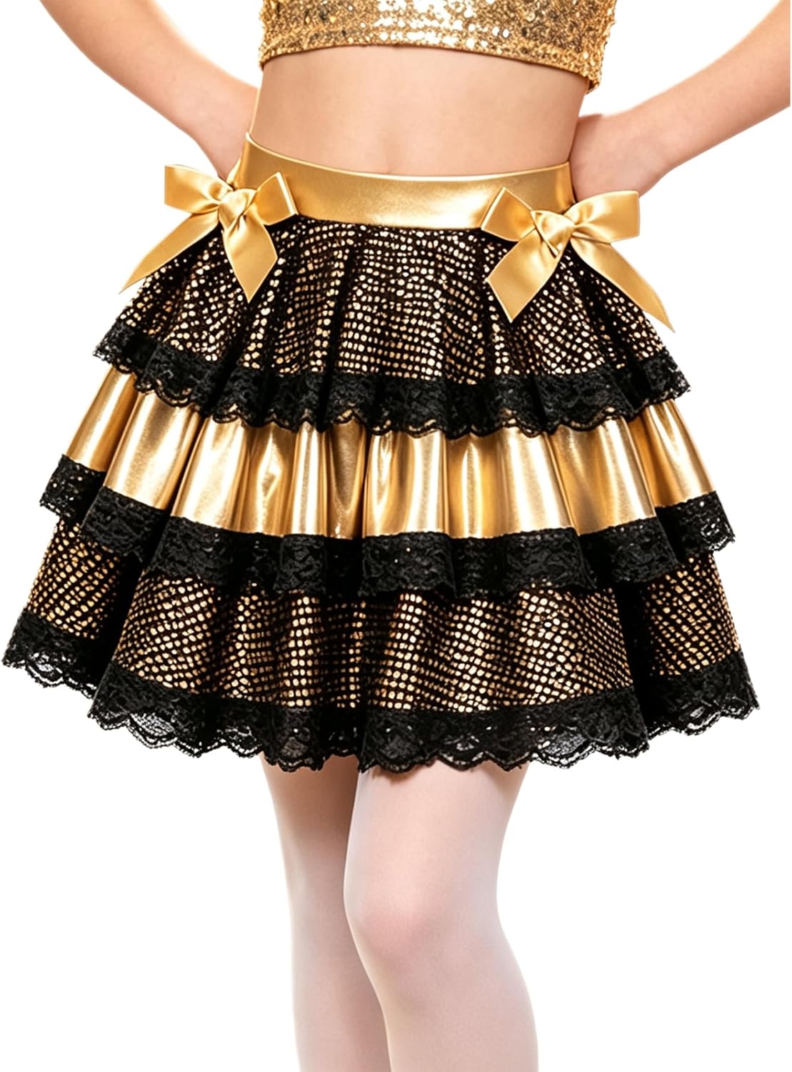 Kids Y2k Skirts Ruffle a Line Skirts Dance Wear