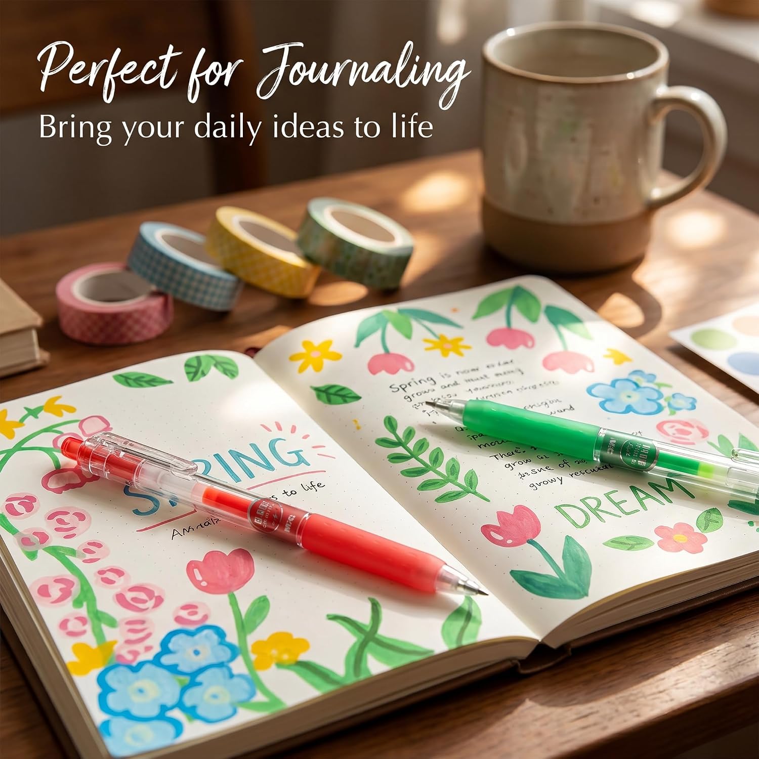 0.6mm Bible Journal Pens No Bleed Through, Journaling, Adult Coloring 6 Color Fine Tip Markers for Bible Study, Bullet Journaling, Drawing, Quick Dry Art Supplies（Acrylic healing colors） image 3