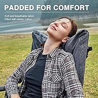 Vista 3 de EVER ADVANCED Silla de camping plegable extragrande con balanceo, silla de columpio portátil acolchada para patio, césped y exteriores, silla de Gris