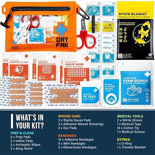 Miniatura 2 de EVERLIT Kit de primeros auxilios ultraligero e impermeable, botiquín de primeros auxilios para barco, kit médico marino para canotaje, kayak,