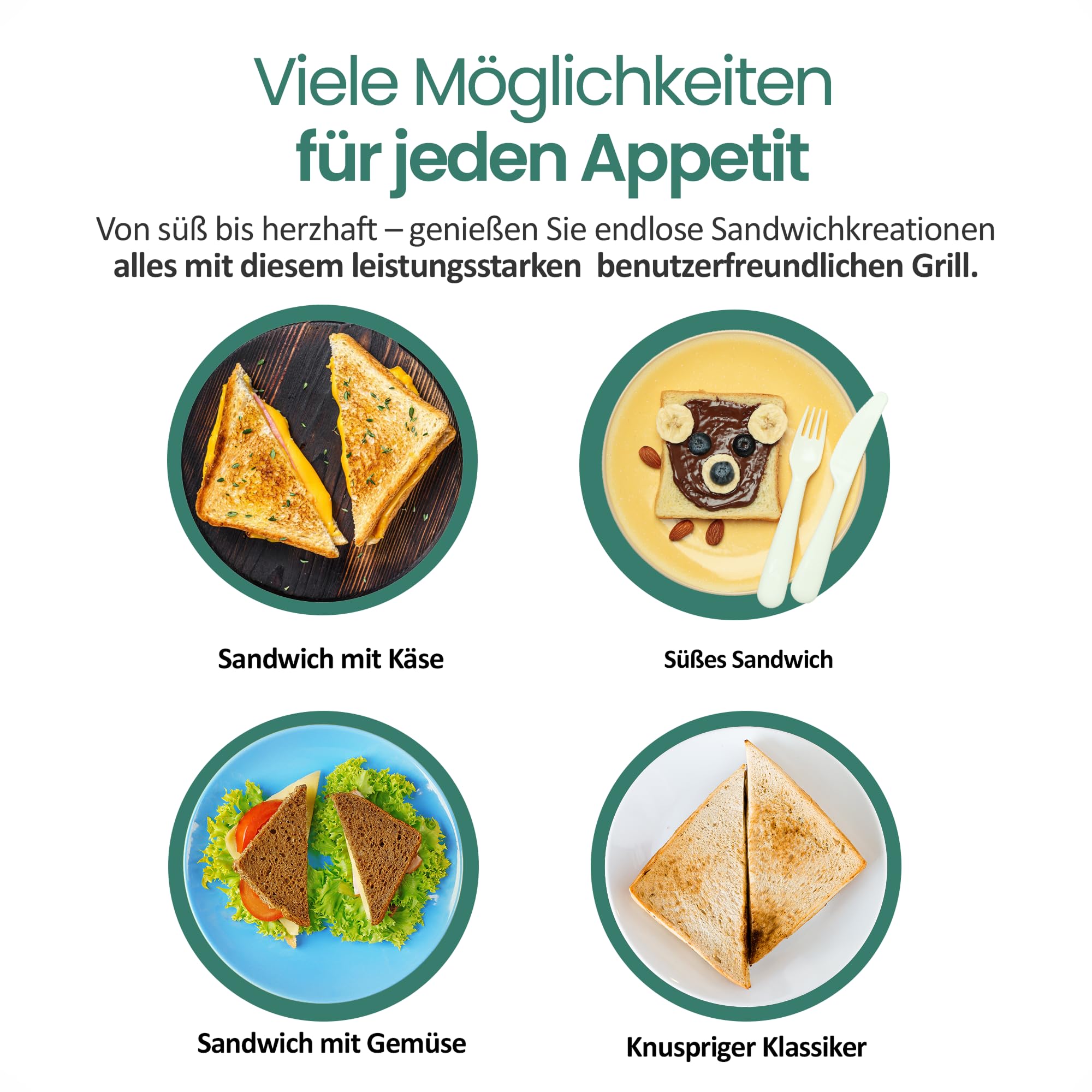 Emerio - Tostapane XXL adatto per toast di tutte le dimensioni, privo di BPA, forma a conchiglia, facile da pulire, il formaggio non cola, per la casa e il giardino, testato 03/2019, 900 Watt