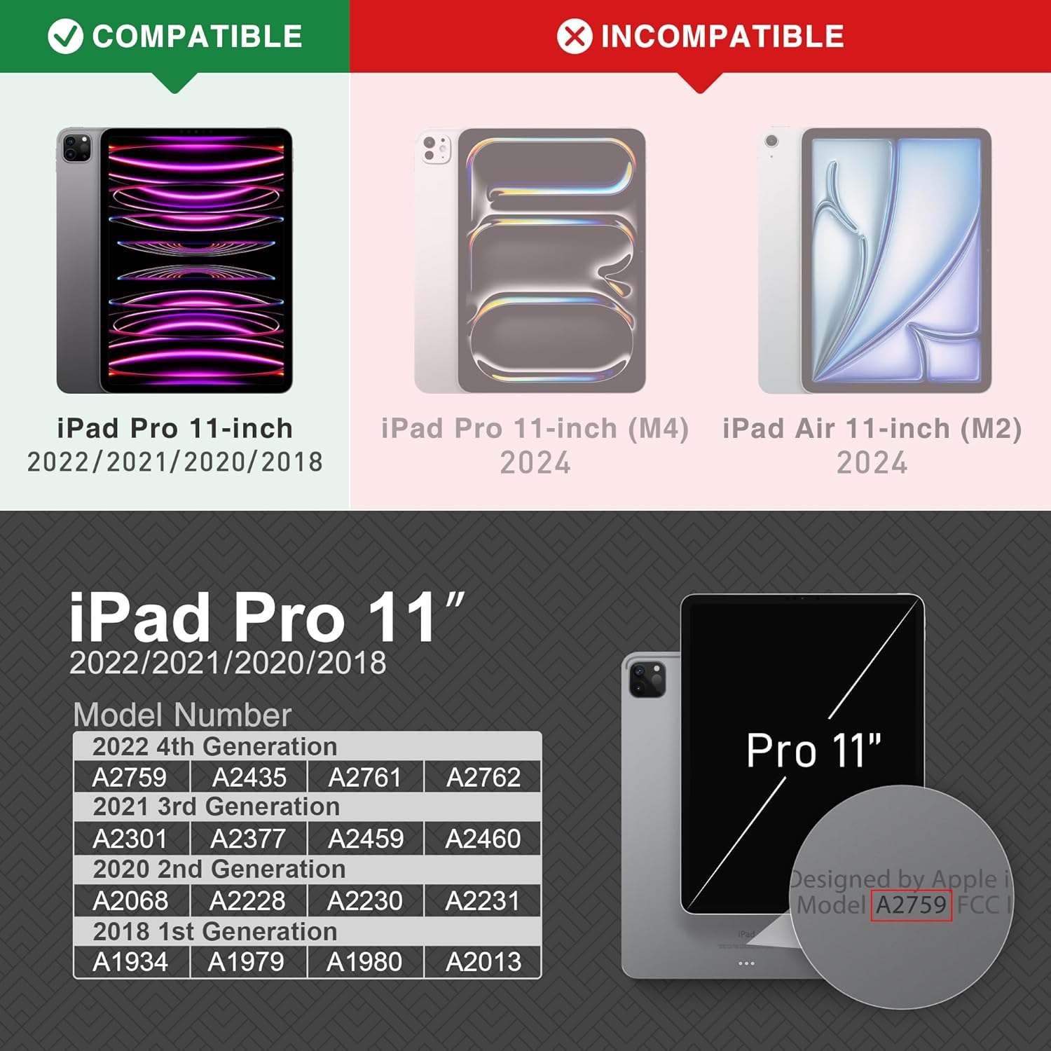 KingBlanc Case for iPad Pro 11 inch 4th/3rd/2nd/1st Generation (2022/2021/2020/2018) with Pencil Holder, PU Leather Protective Stand Folio, Auto Sleep/Wake, Multi-Angles for Viewing/Typing, Black - Image 2