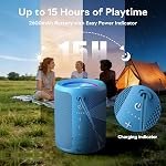 Portable Bluetooth Speaker Wireless, IPX7 Waterproof Mini Speakers, 20W Loud Stereo Bass, 15H Playtime, BT5.3 & TWS, RGB Light, for Shower/Outdoor/Party/Gift/Stocking Stuffers (Blue)