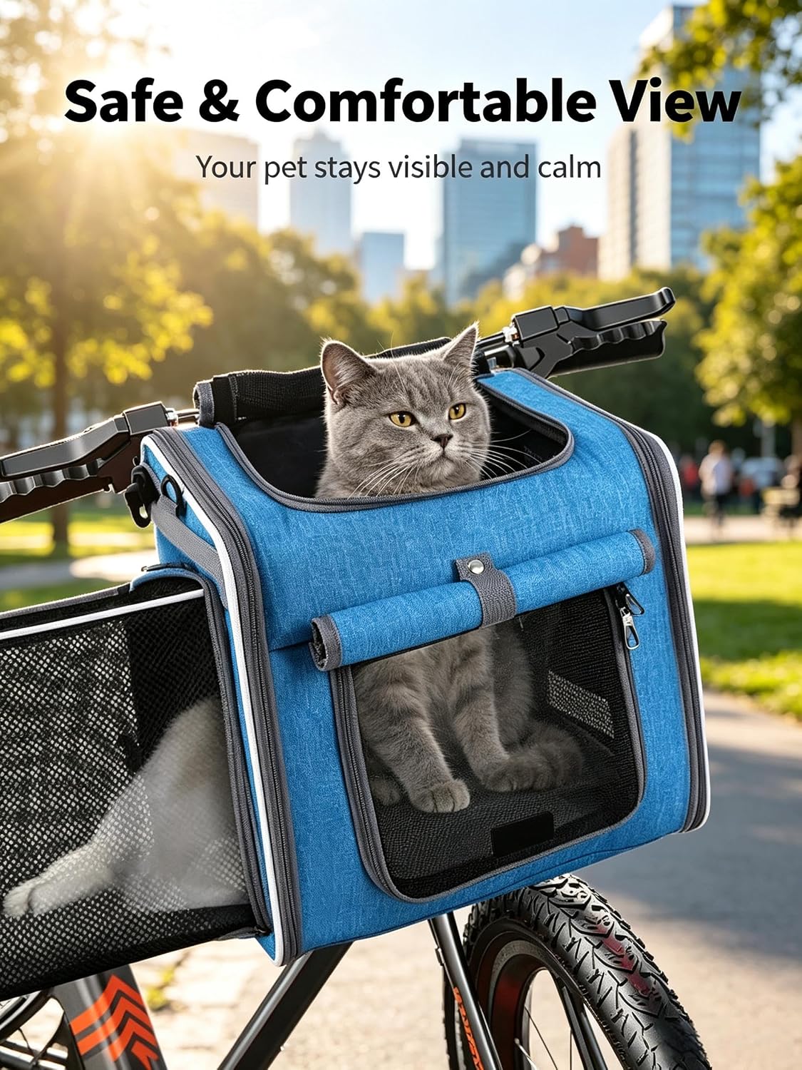 Expandable Pet Carrier Backpack for Bicycle Handlebar Mount — view 3