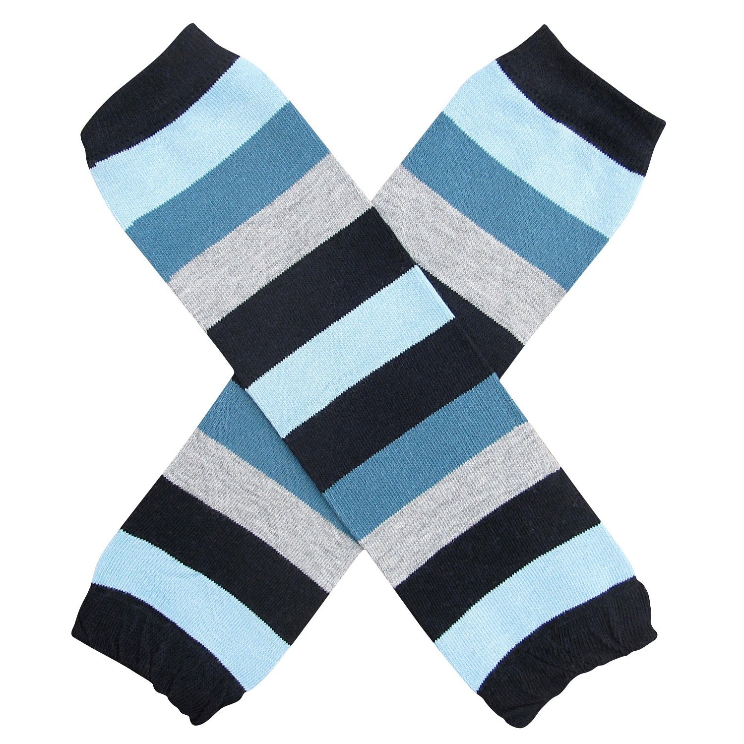 Prep Navy Blue & Gray Stripe Leg Warmers for Infant