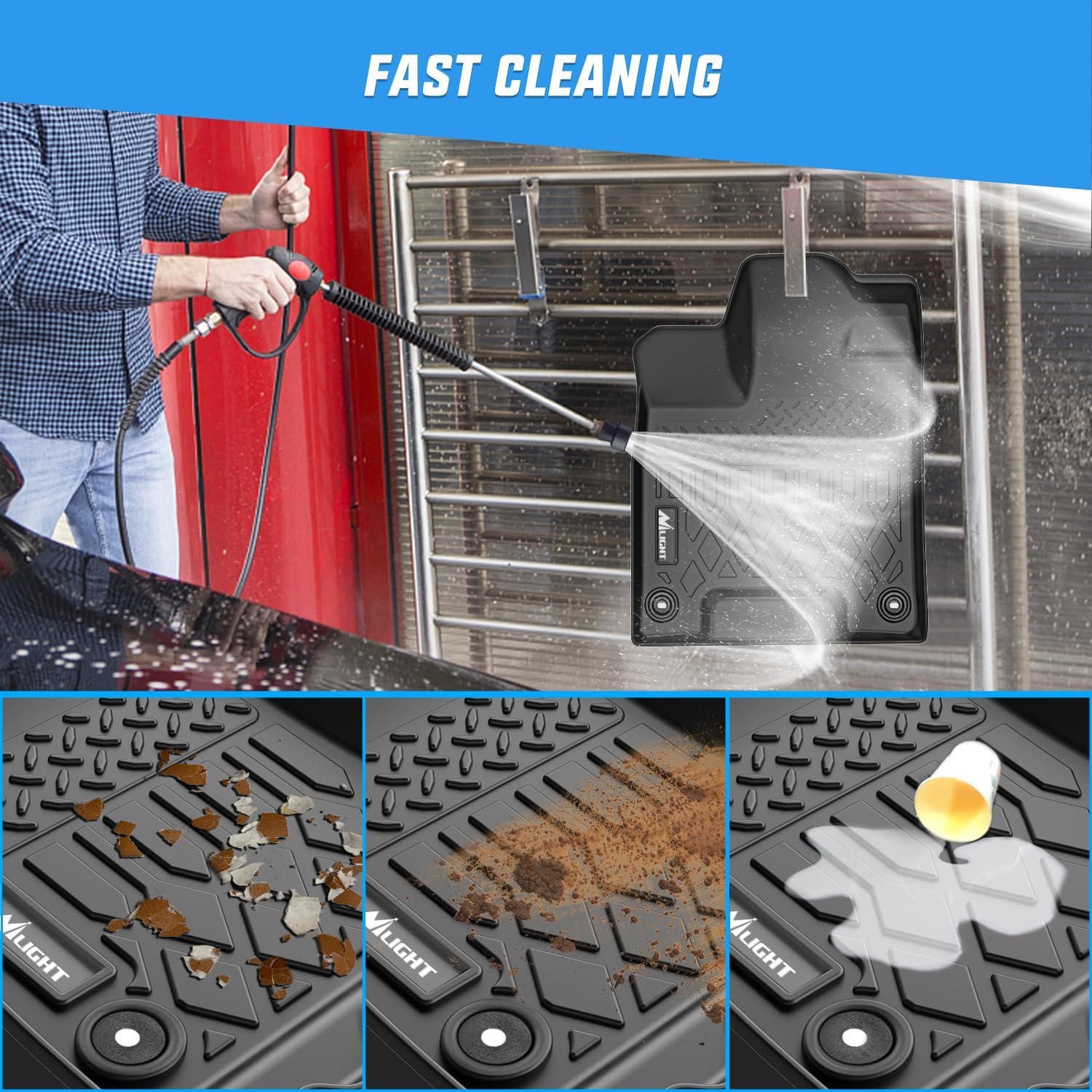 Nilight TPE Floor Mats for Honda Passport 2019 2020 2021 2022 2023 2024 2025 All Weather Custom Fit Heavy Duty Floor Liners