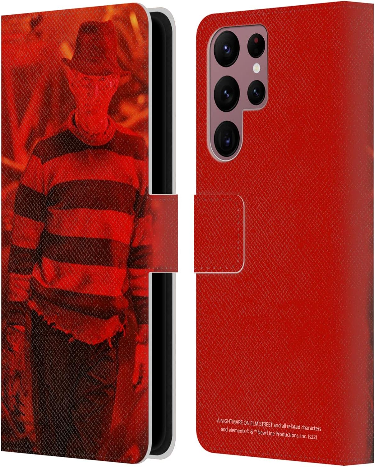 Head Case Designs Officially Licensed A Nightmare On Elm Street 3 Dream Warriors Freddy 2 Graphics Leather Wallet Case Compatible with Samsung Galaxy S22 Ultra 5G