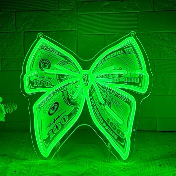 Money Neon Sign for Wall Decor, Dollar Money Wall Art for Man Cave, Game Room, Bar, Shops, Offices, Casino Night,Bedroom Party Decor