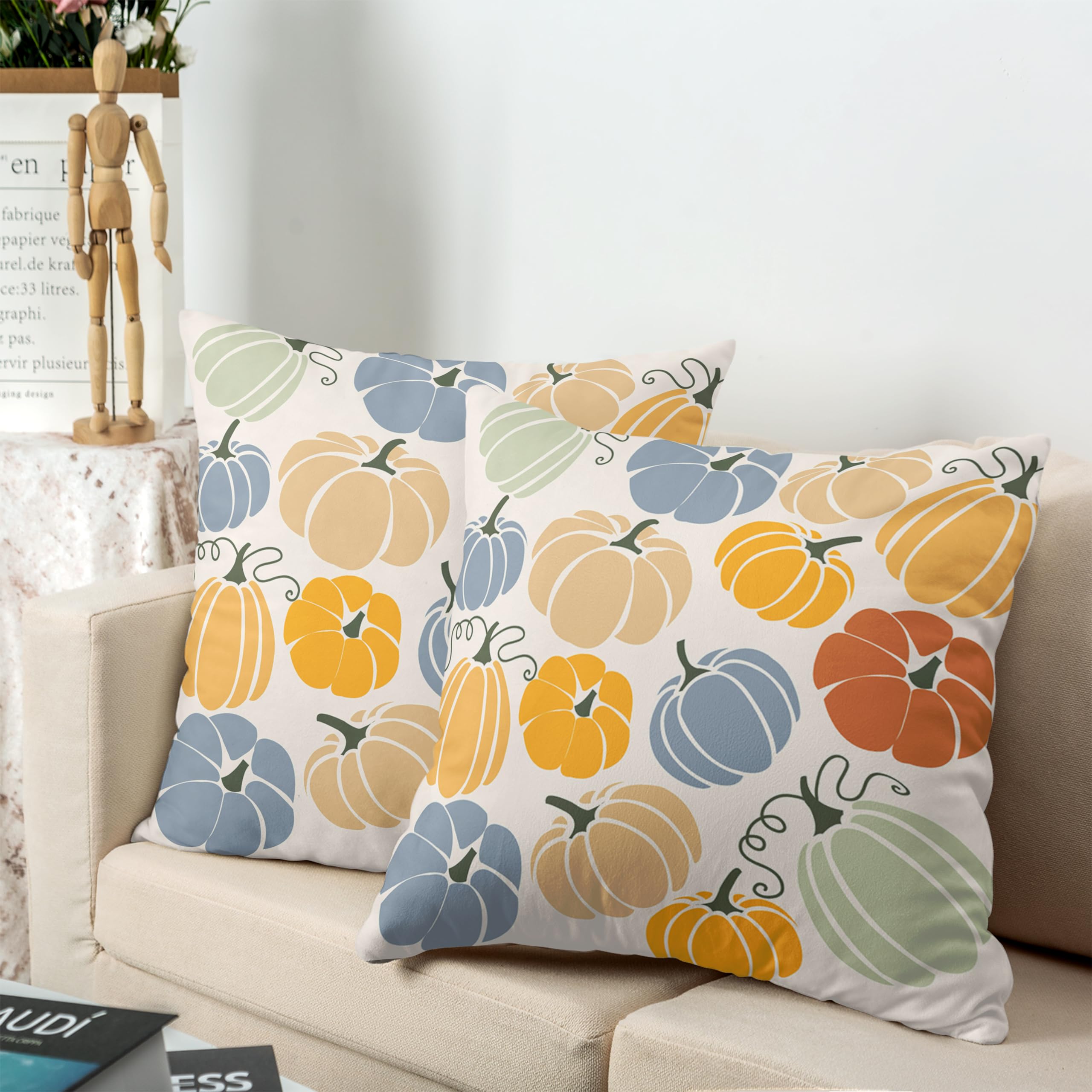 Fall Pillow Covers 20x20 Set Of 2 Orange Maple Leaves Throw Pillow Covers Autumn Harvest Thanksgiving Decoration Outdoor Pillowcase Fall Home Decor Li