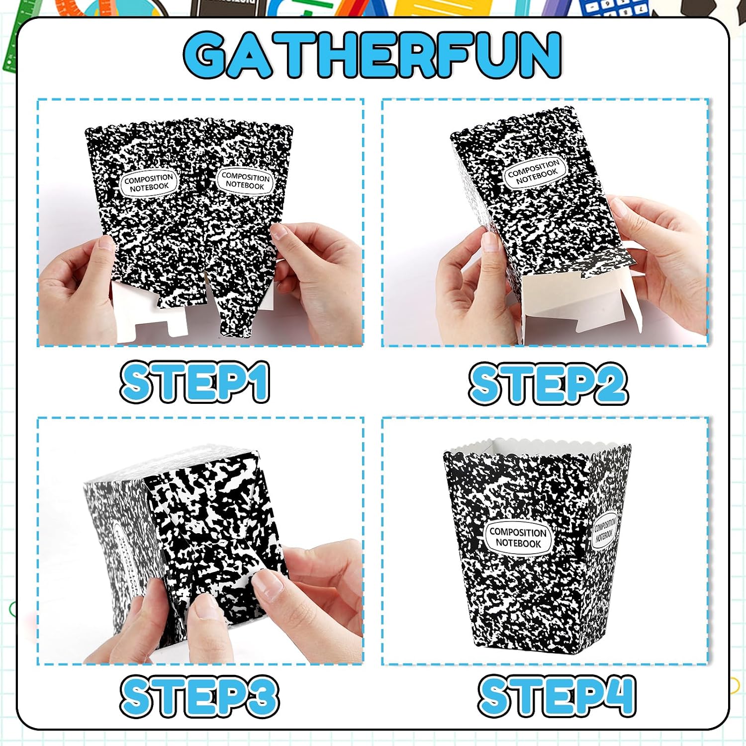 24pcs Back to School Gift Popcorn Boxes Back to School Party Candy Treat Boxes Holders Bulk First Day of School Favor Box Welcome Classroom Favor for Preschool Kindergarten Gifts