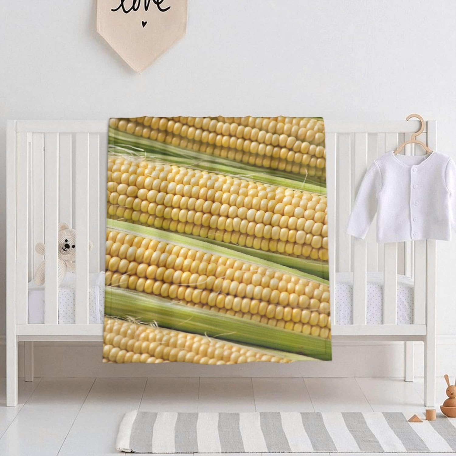 Corn Blanket Funny Food Throw Blanket for Sofa Chairs Bed, Good Blanket Gift, Lightweight Soft and Cozy 50" x 40" for Kid - Image 9
