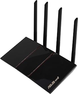 ASUS RT-AX55 (AX1800) Dual Band WiFi 6 Extendable Router, Subscription-Free Network Security, Instant Guard, Parental Controls, Built-in VPN, AiMesh Compatible, Gaming & Streaming, Smart Home