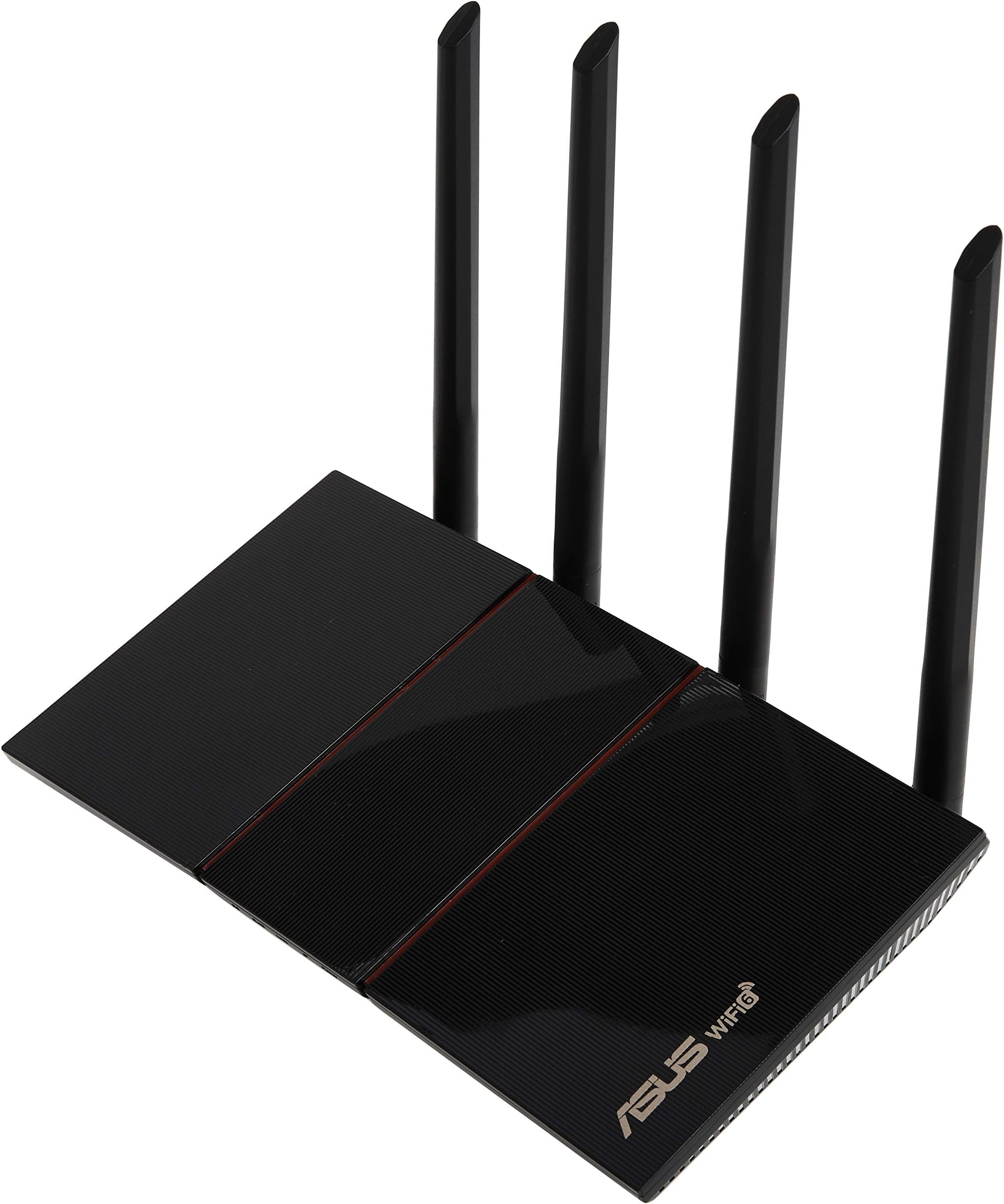 ASUS RT-AX55 (AX1800) Dual Band WiFi 6 Extendable Router, Subscription-Free Network Security, Instant Guard, Parental Controls, Built-in VPN, AiMesh Compatible, Gaming & Streaming, Smart Home