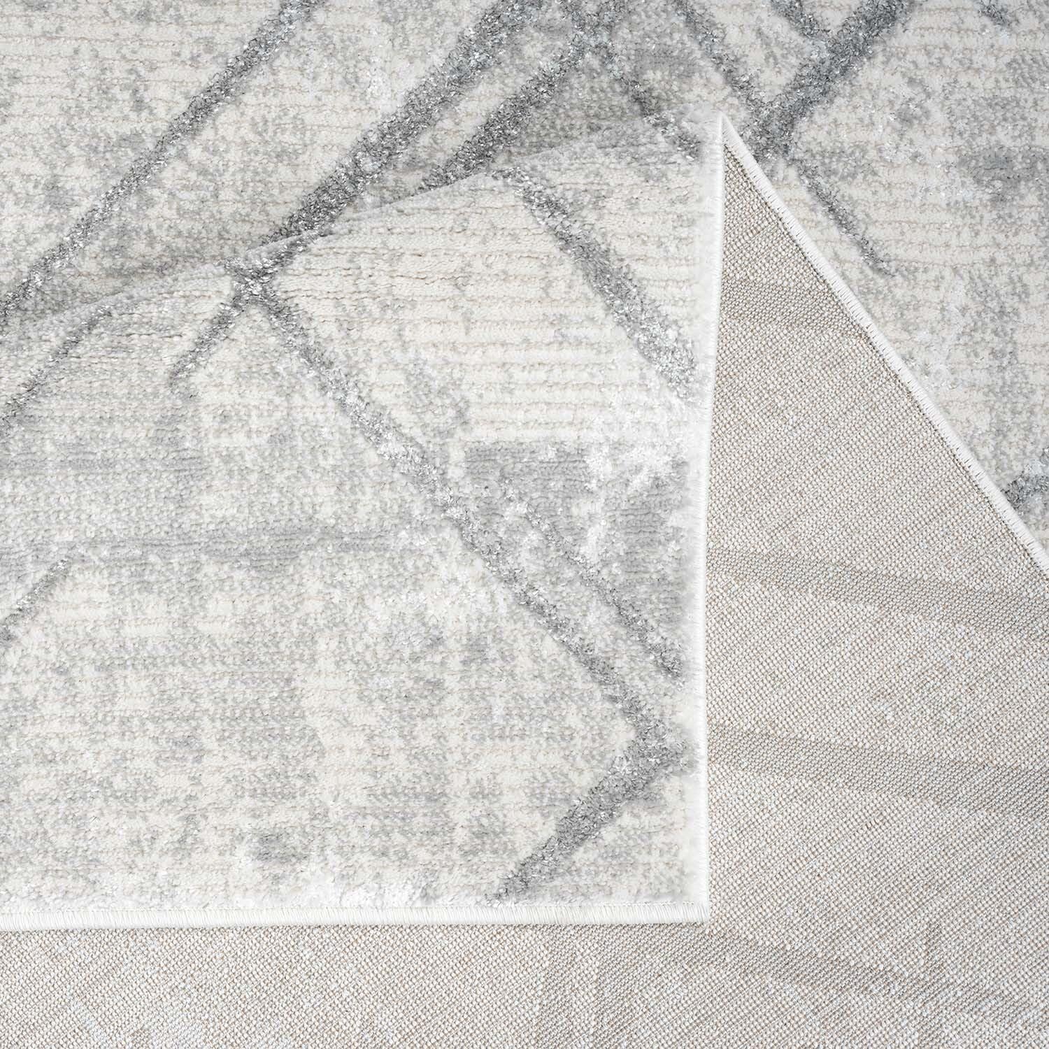 carpet city Teppich Wohnzimmer - Grau - 160x230 cm - Klassisch Modern - Vintage-Optik, Meliert, Used-Look - Teppiche Kurzflor Schlafzimmer, Esszimmer