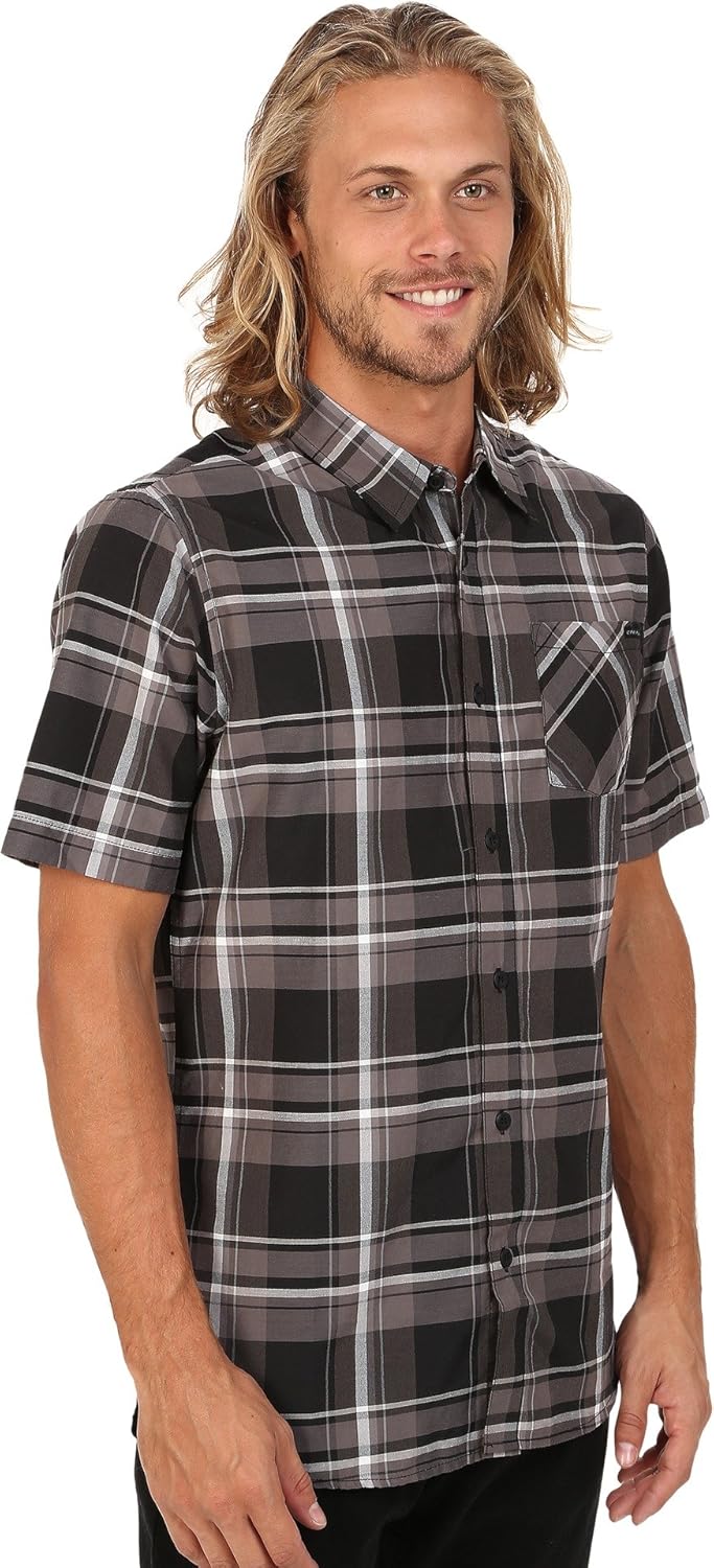 O'NEILL Men's Casual Standard Fit Short Sleeve Woven Button Down Shirt