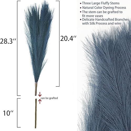 Vista 48 de MAKHOT Decoración de hierba de las pampas morada, hierba de pampa alta, tamaño pequeño, 30 pulgadas, 5 tallos secos de pampass, flores de decoración