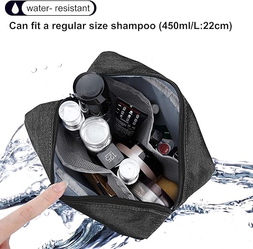 Miniatura 2 de E-Tree Bolsa de viaje cosmética de lona con cremallera de 9.8 pulgadas, estuche de transporte de maquillaje, mini cubo de embalaje, bolsa cumplible,