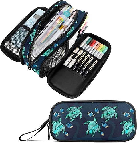 Miniatura 22 de Fustylead Estuche grande de mariposa azul, bolsa de papelería portátil minimalista con asa para escuela, escuela, oficina, viajes Mariposa