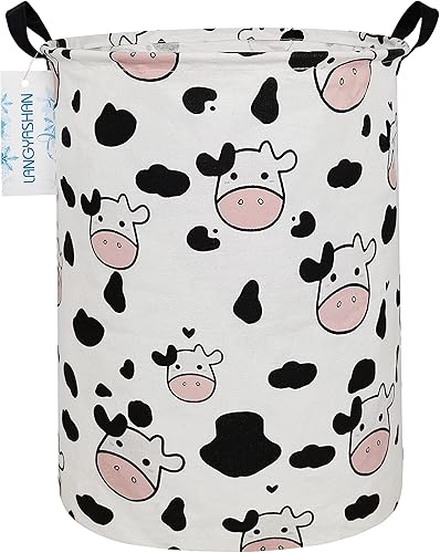 Miniatura 19 de LANGYASHAN Contenedor de almacenamiento, cesta organizadora plegable de tela de lona para ropa sucia, contenedores de juguetes, cestas de regalo, Un