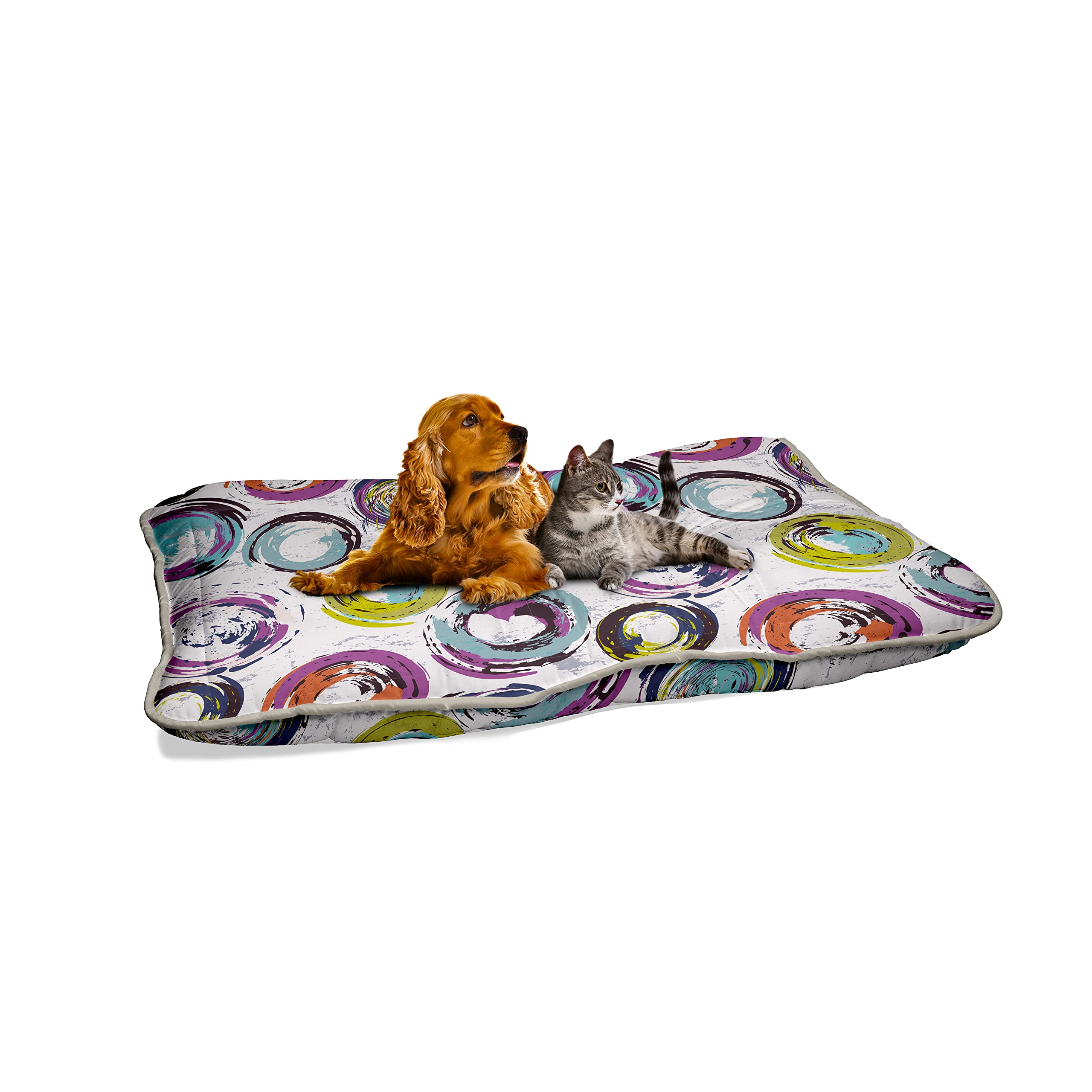 Italian Bed Linen Fantasy Dogs Maxy Pillow Cerchi Astratti, 60x100cm