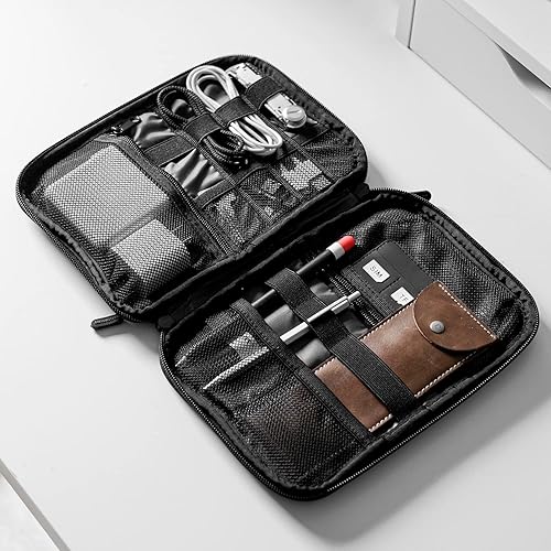 Miniatura 7 de Funda organizadora BAGSMART universal y portátil para cables y cargadores Negro