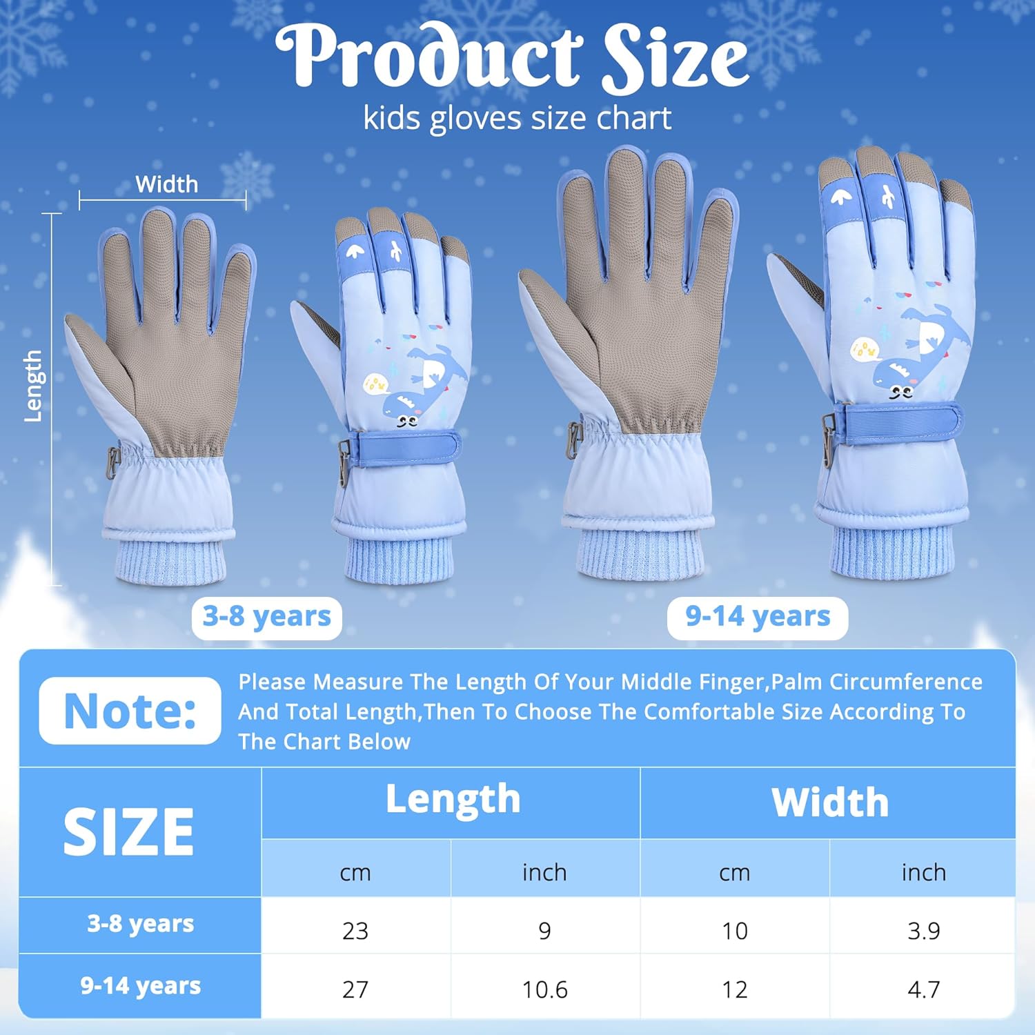 Children Ski Gloves Kids Waterproof Winter Outdoor Snowboard Warm Gloves for Boys Girls - Image 6