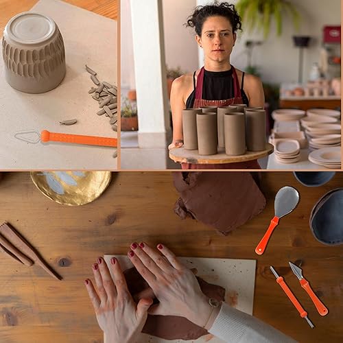 Miniatura 8 de Herramientas para esculpir arcilla  12 piezas de herramientas de arcilla para modelar con asas de madera para esculpir y modelar  Kit de