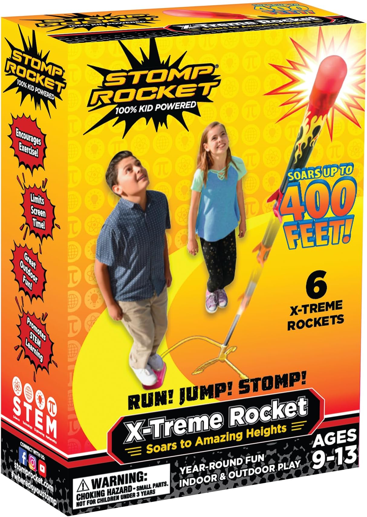 X-Treme Performance Launcher - Soars up to 400 Ft - 6 Extreme Height and Adjustable Launcher Stand - Fun Outdoor Toy and Gift for Boys or Girls Age 9+ Years Old