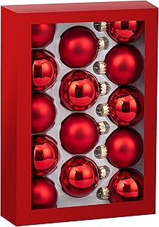 SuiXing Christmas Glass Balls Multi Colors Included with Loop Set Festival Home Party Decors Xmas Tree Hanging Pendant 14P...