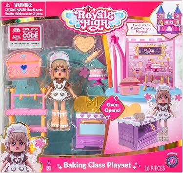 Royale High Baking Class Play Set - 1 Doll and 6 Accessories - Fits Inside Castle Playset - Virtual Item Code Included - Ages 5+