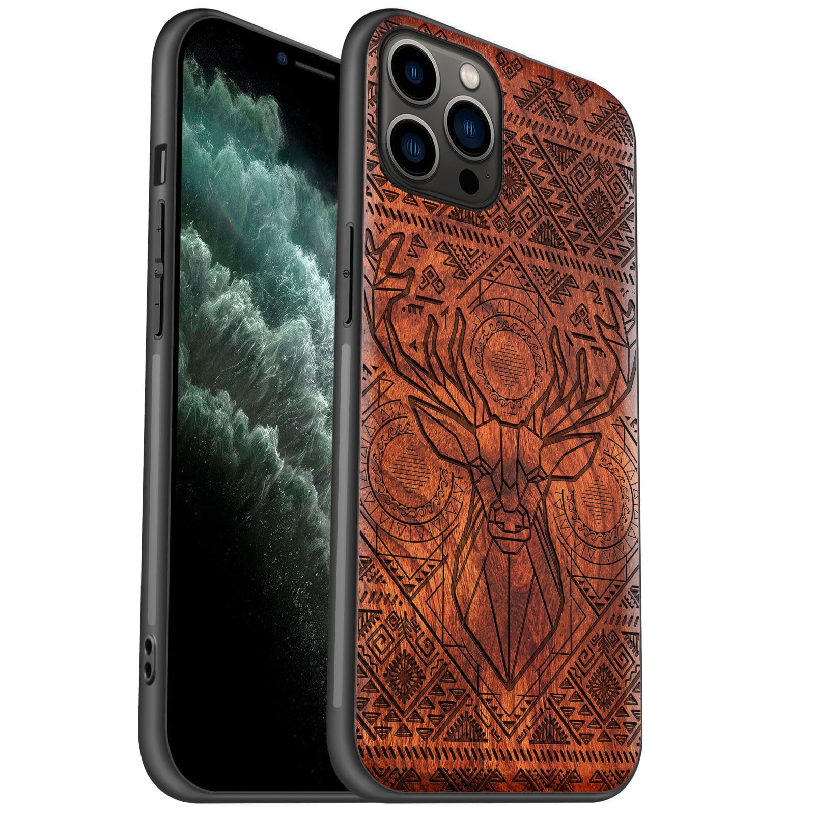 Coque iPhone 11 Pro Max protège des chutes avec style bois unique