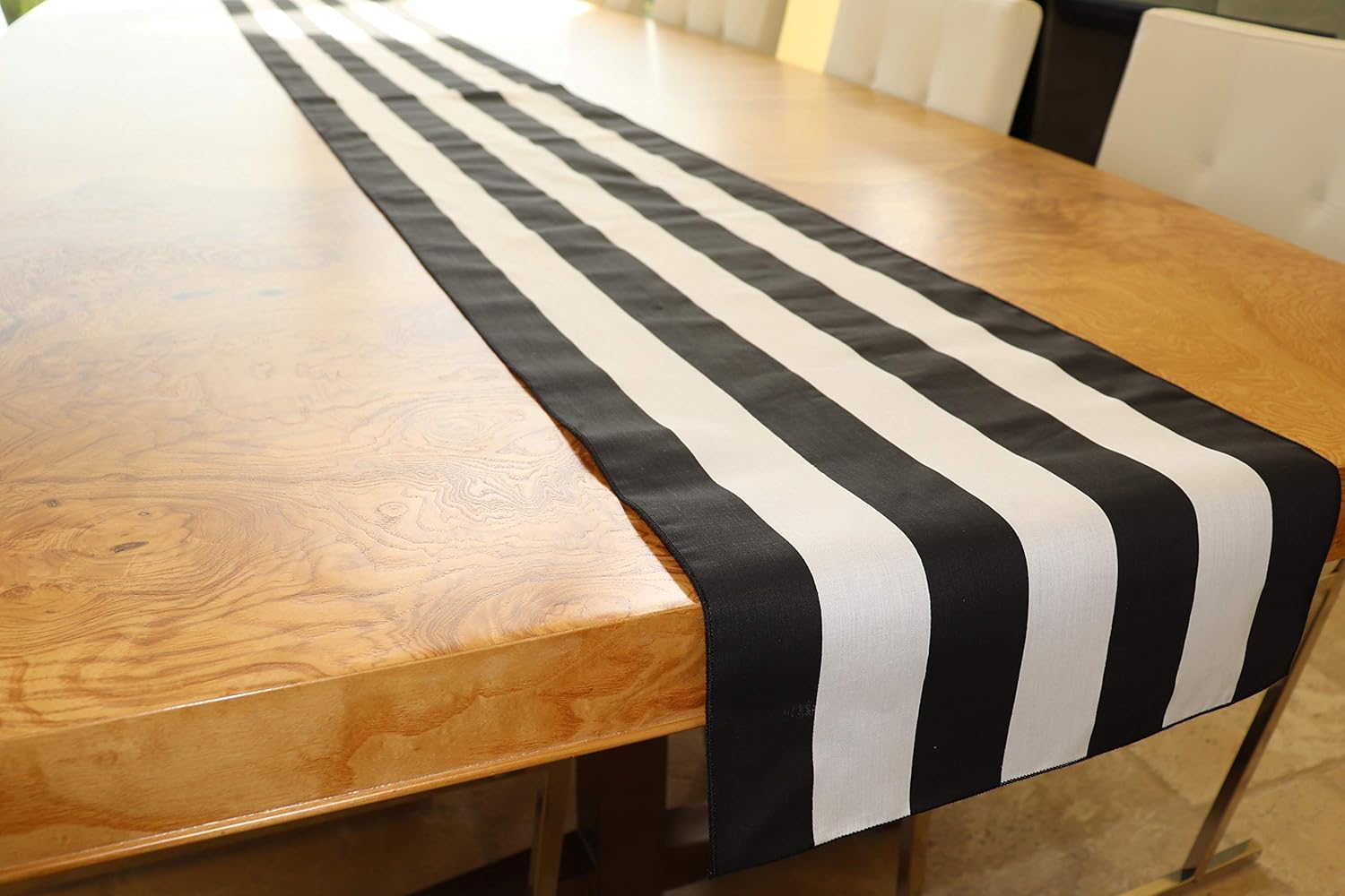 70% Off Everything lovemyfabric Poly Cotton 2 Inch Striped Table Runner for Wedding/Bridal Shower Birthdays Home Decor and Special Events. (14X108, Black and White)