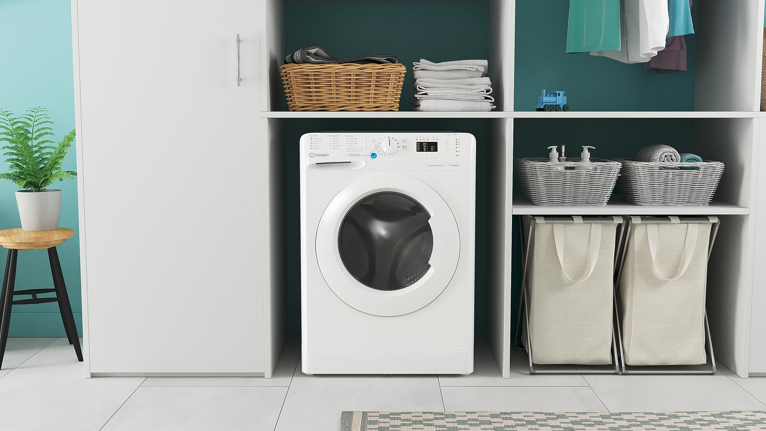Machine à laver sans installation à chargement frontal Indesit : 7,0 kg - BWSA 7125X WV FR