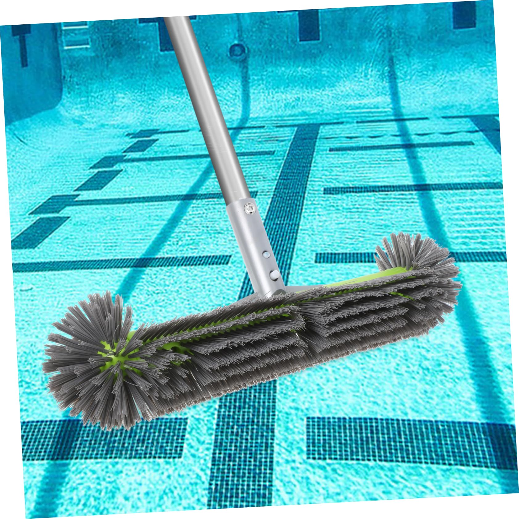Hemobllo Cepillo De Limpieza para Piscinas con Cabezal De Aluminio Extremos Redondeados para Limpiar Paredes Azulejos y Suelos De Piscinas Subterráneas y Elevadas