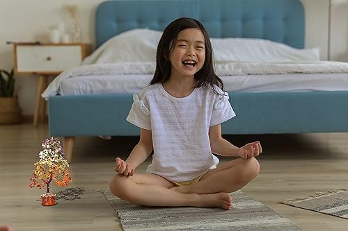 Miniatura 5 de Árbol de la vida de siete chakras, piedra preciosa natural curativa de cristal bonsái, árbol artificial de 7 chakras, árbol del dinero, riqueza y