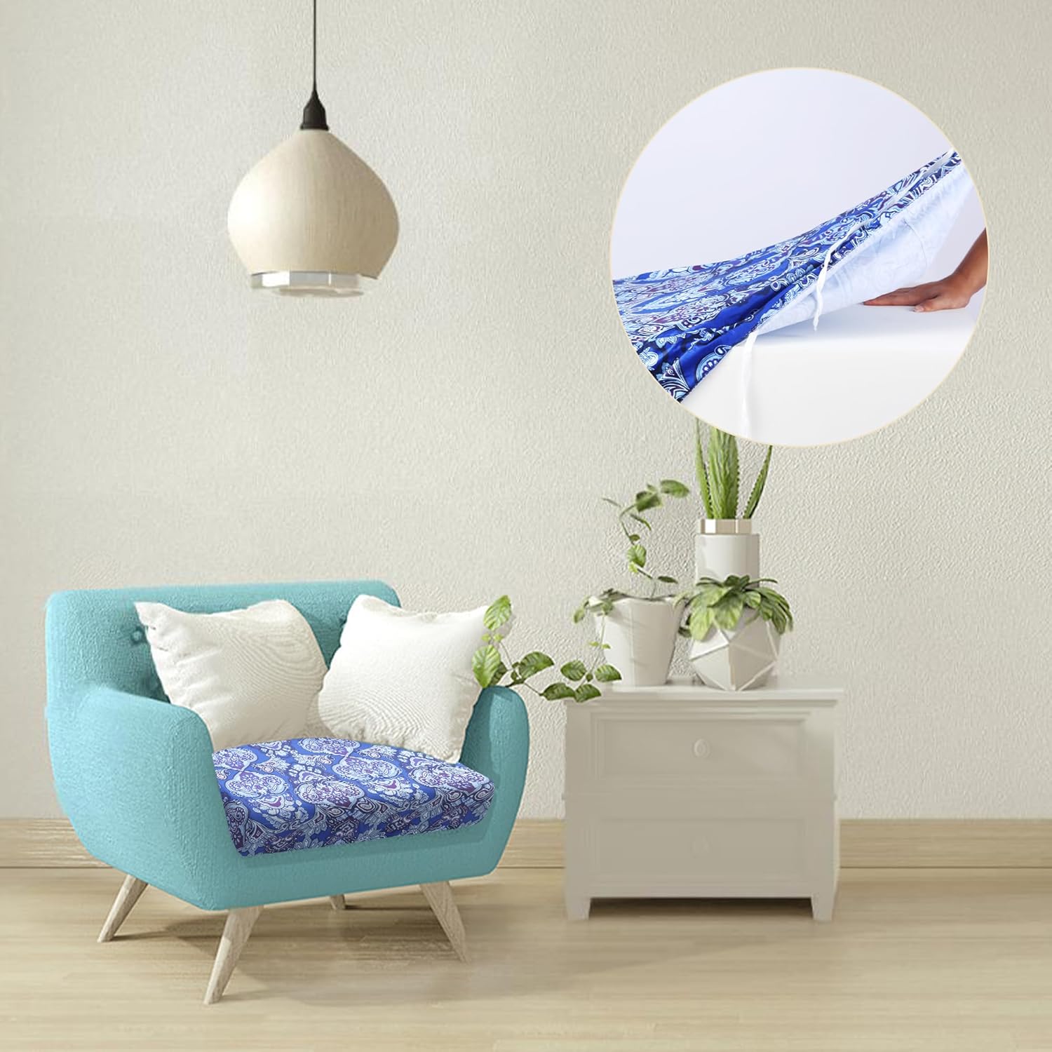 8Pcs Stretch Patio Cushion Covers-Outdoor Cushions Cover Replacement Yard Waterproof Sofa Cover